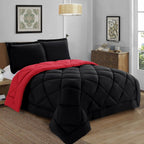 3-Piece Reversible Diamond Stitched Comforter & Shams