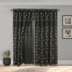 Set of 2 Lucia Curtain Panels - Attached Valance - 54" W x 84" L
