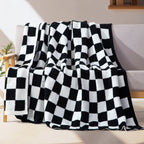 50" x 70"  Ultra Soft Checkered Knitted Throw Blanket