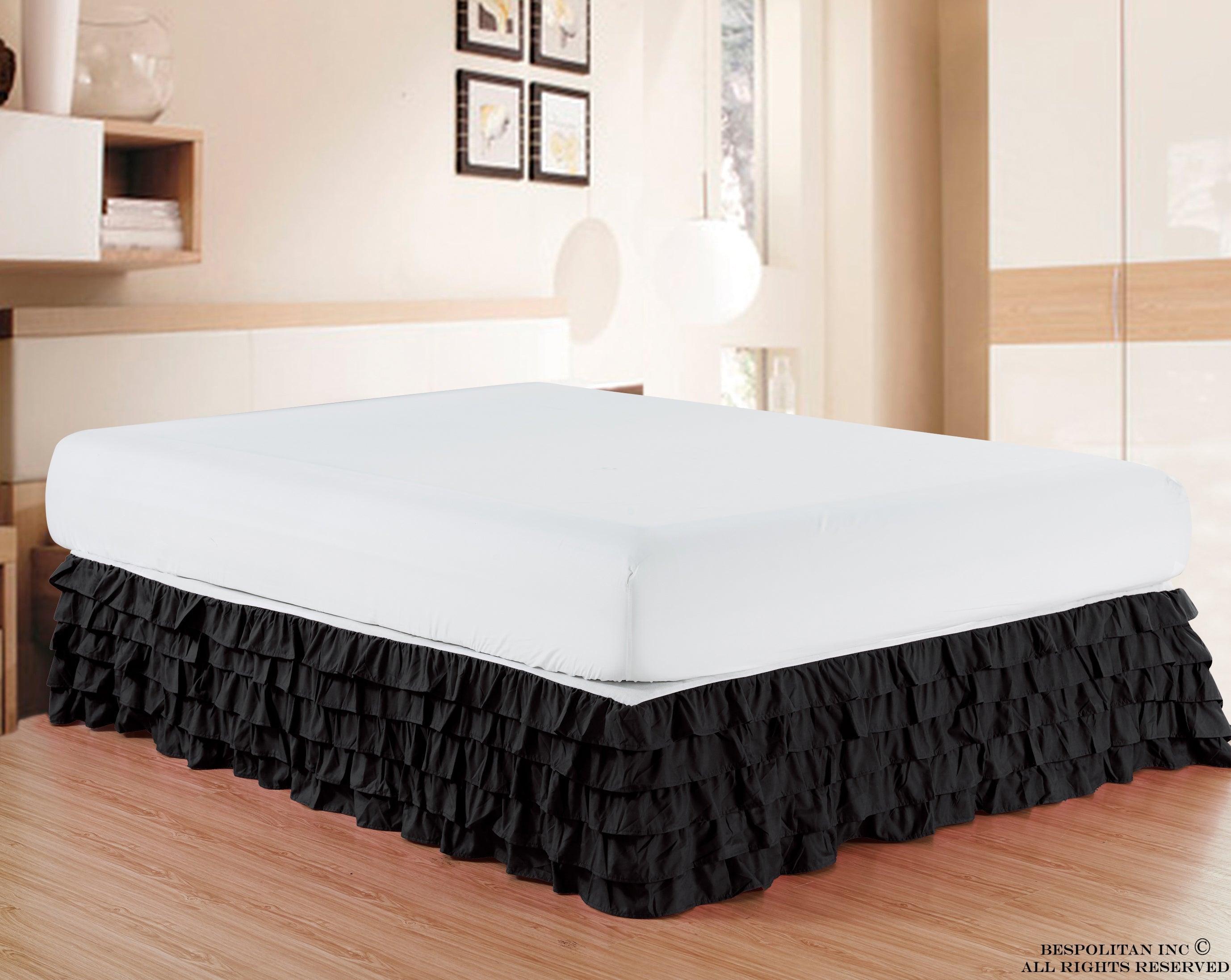 1-Piece Multi-Ruffle Bed Skirt - 15 inch Drop - Classy Bed skirt