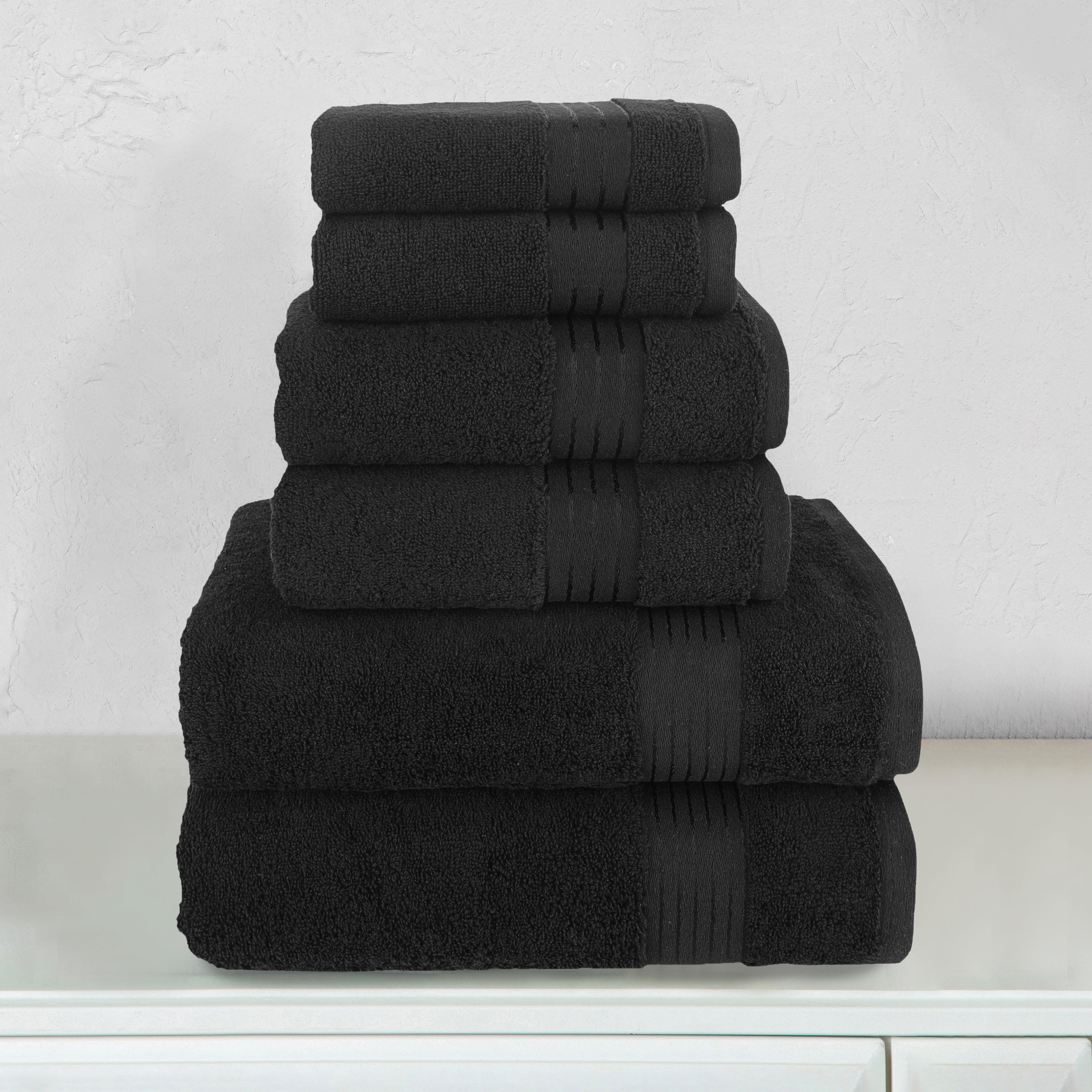 6-Piece Turkish Cotton Towel Set, 2 Washcloths, 2 Hand Towels and 2 Bath Towels