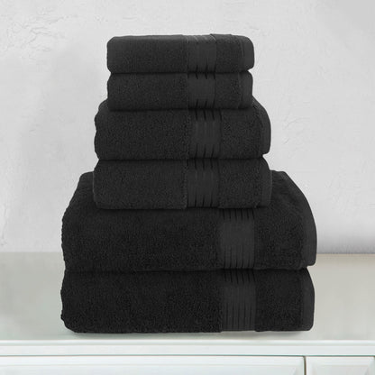 Elegant Comfort 6-Piece Turkish Cotton Towel Set, 2 Washcloths, 2 Hand Towels and 2 Bath Towels