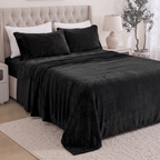 4-Piece Velvet Plush Flannel Sheet Set