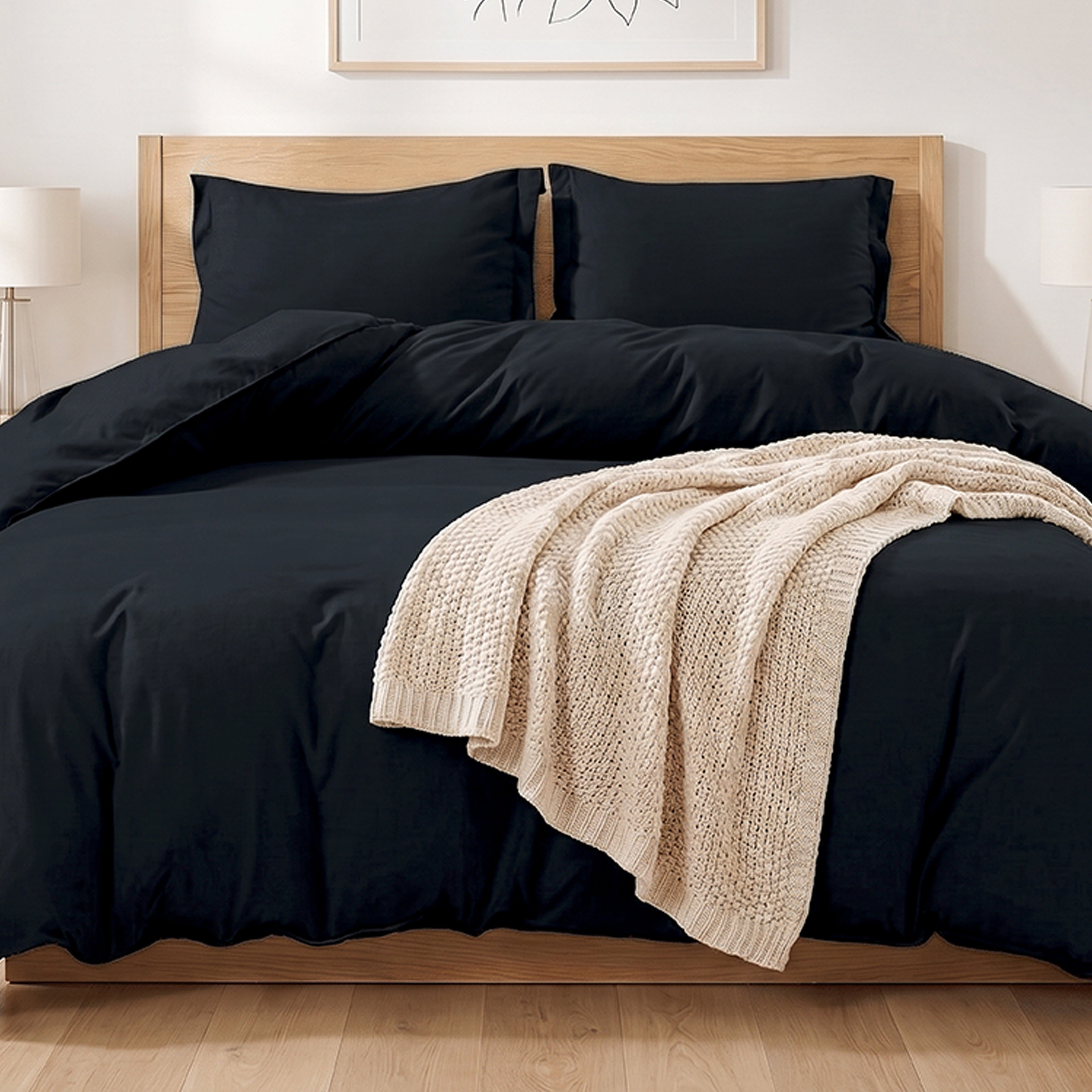 Essential 3-Piece Solid Duvet Cover Set