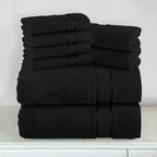 8-Piece Turkish Cotton Towel Set, 4 Washcloths, 2 Hand Towels and 2 Bath Towels