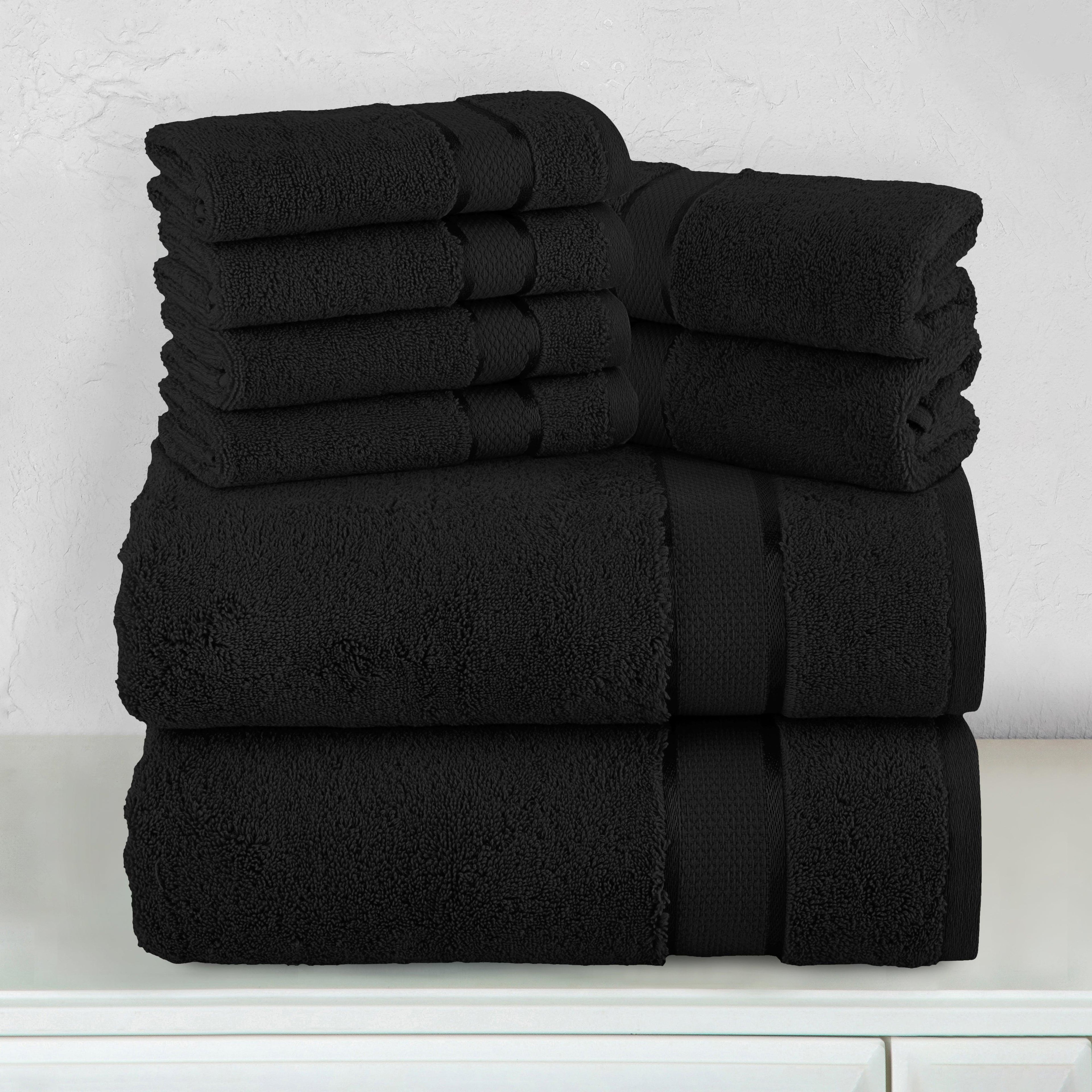 8-Piece Turkish Cotton Towel Set, 4 Washcloths, 2 Hand Towels and 2 Bath Towels