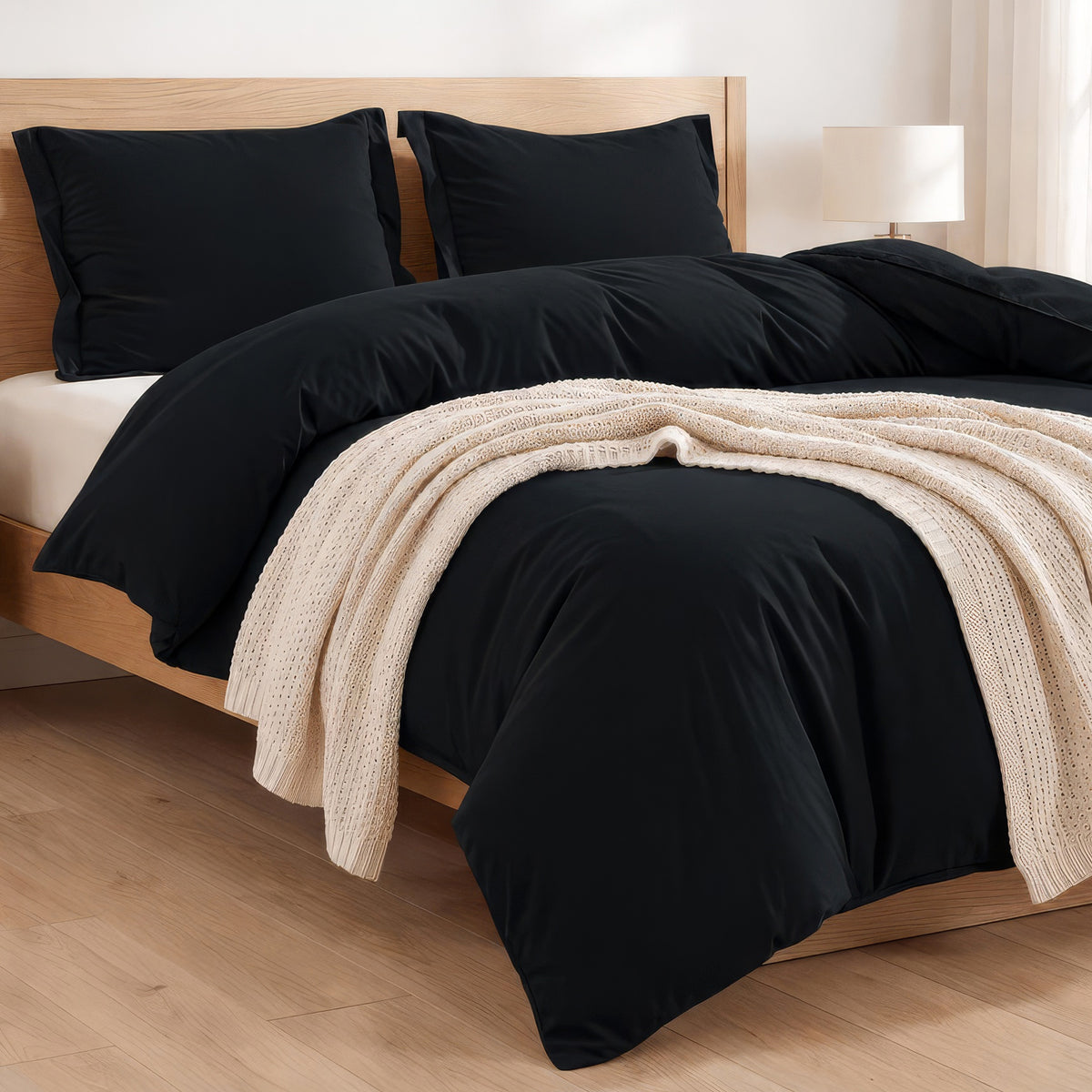 Essential 3-Piece Solid Duvet Cover Set