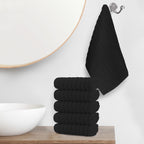 6-Pack Premium Turkish Cotton Corduroy Stripe Washcloths Set, 13 x 13 inch