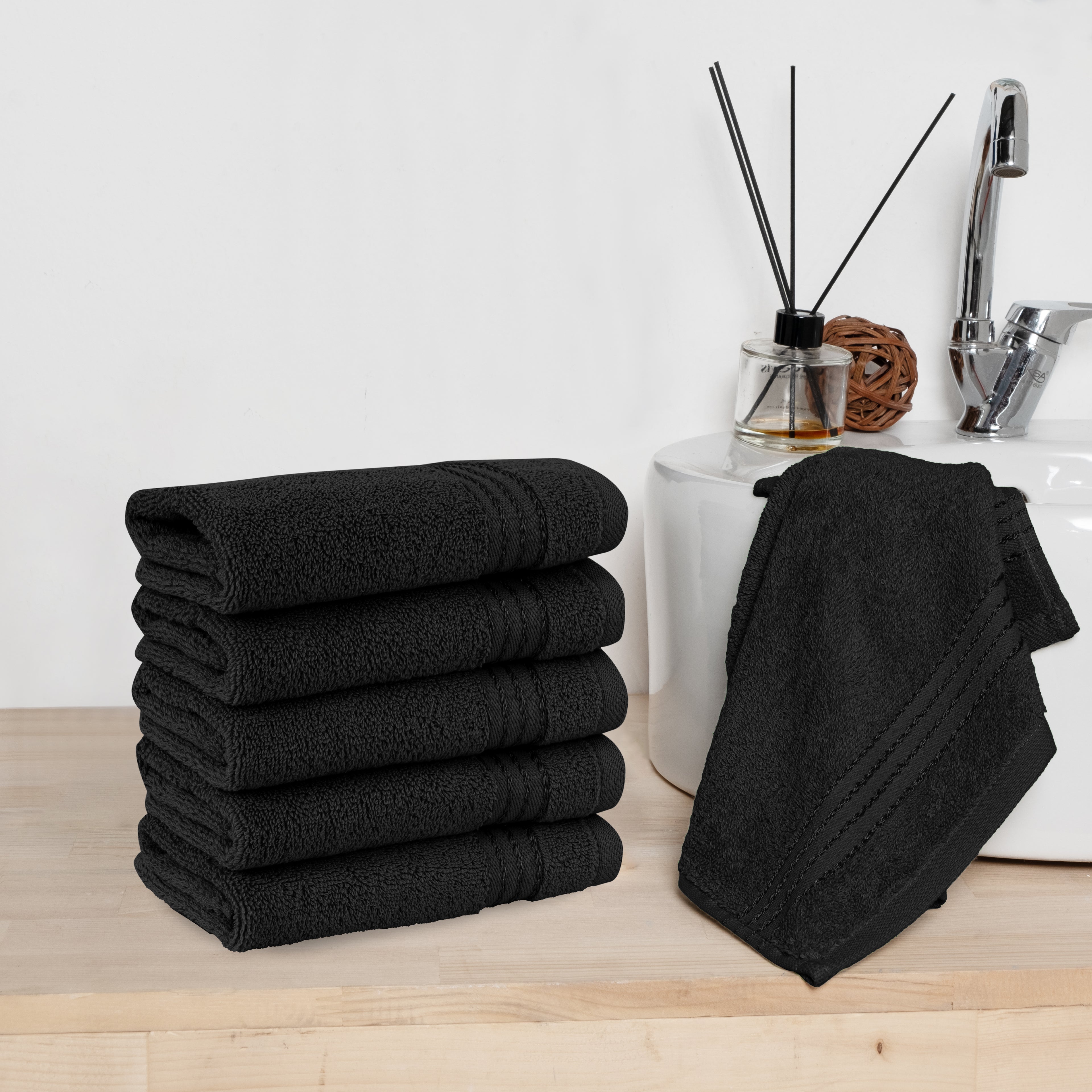 6-Pack Premium Turkish Cotton Washcloths Set, 13 x 13 inch