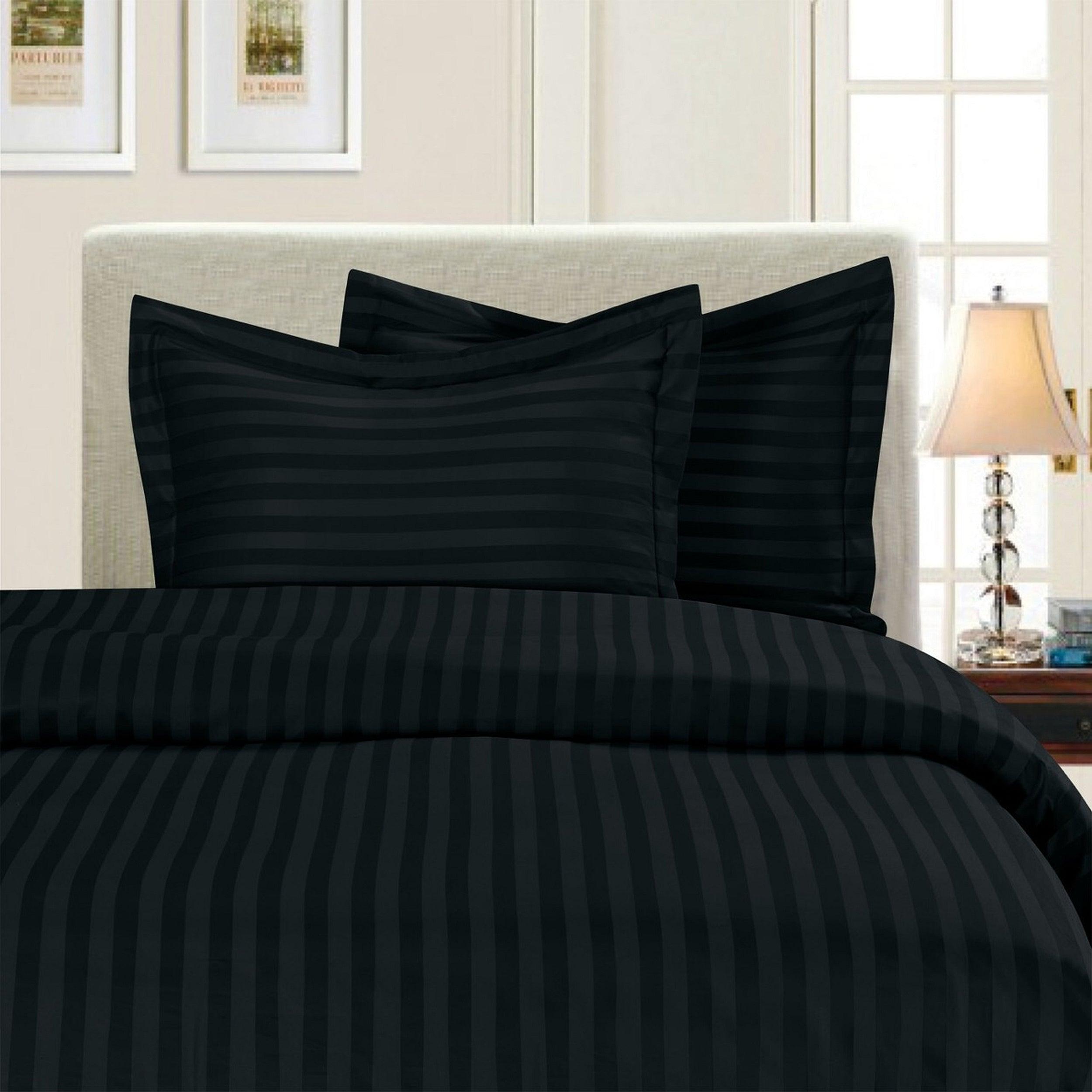 3-Piece Stripe Duvet Cover Set - Dobby Stripe Printed Pattern