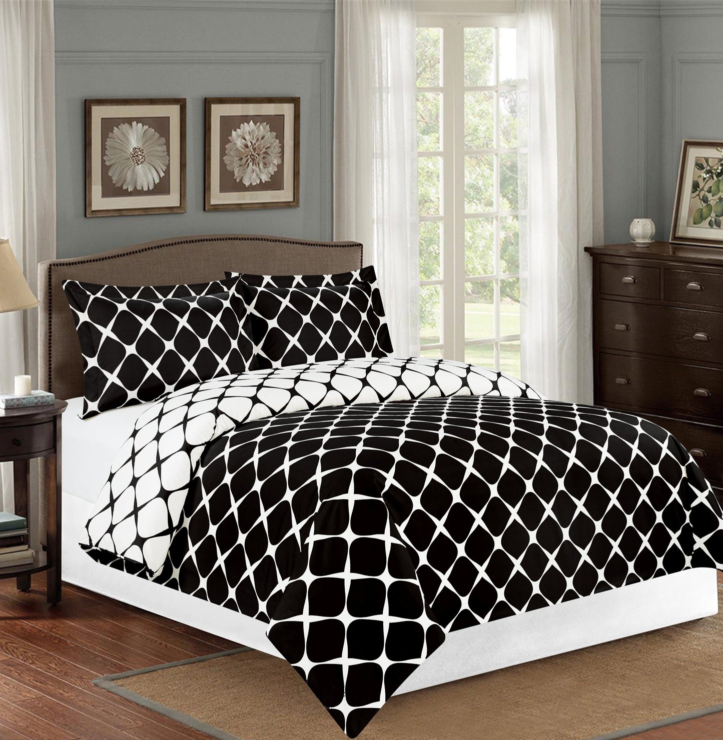 Elegant Comfort Bloomingdale Pattern, 3-Piece Duvet Cover Set