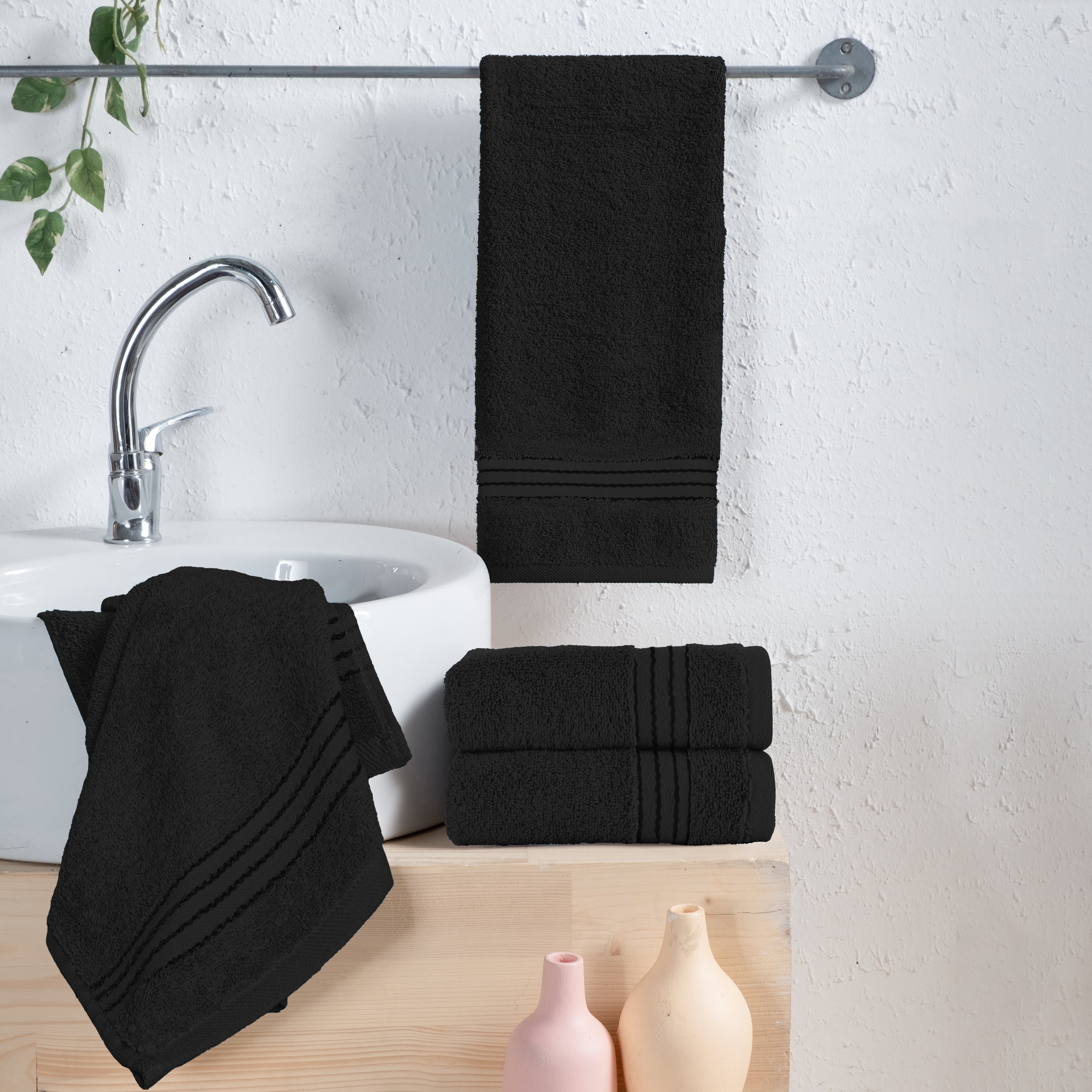 4-Pack Premium Turkish Cotton Hand Towel Set, 16 x 28 inch