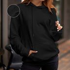 Women Casual Sherpa-Lined Cotton Hoodie