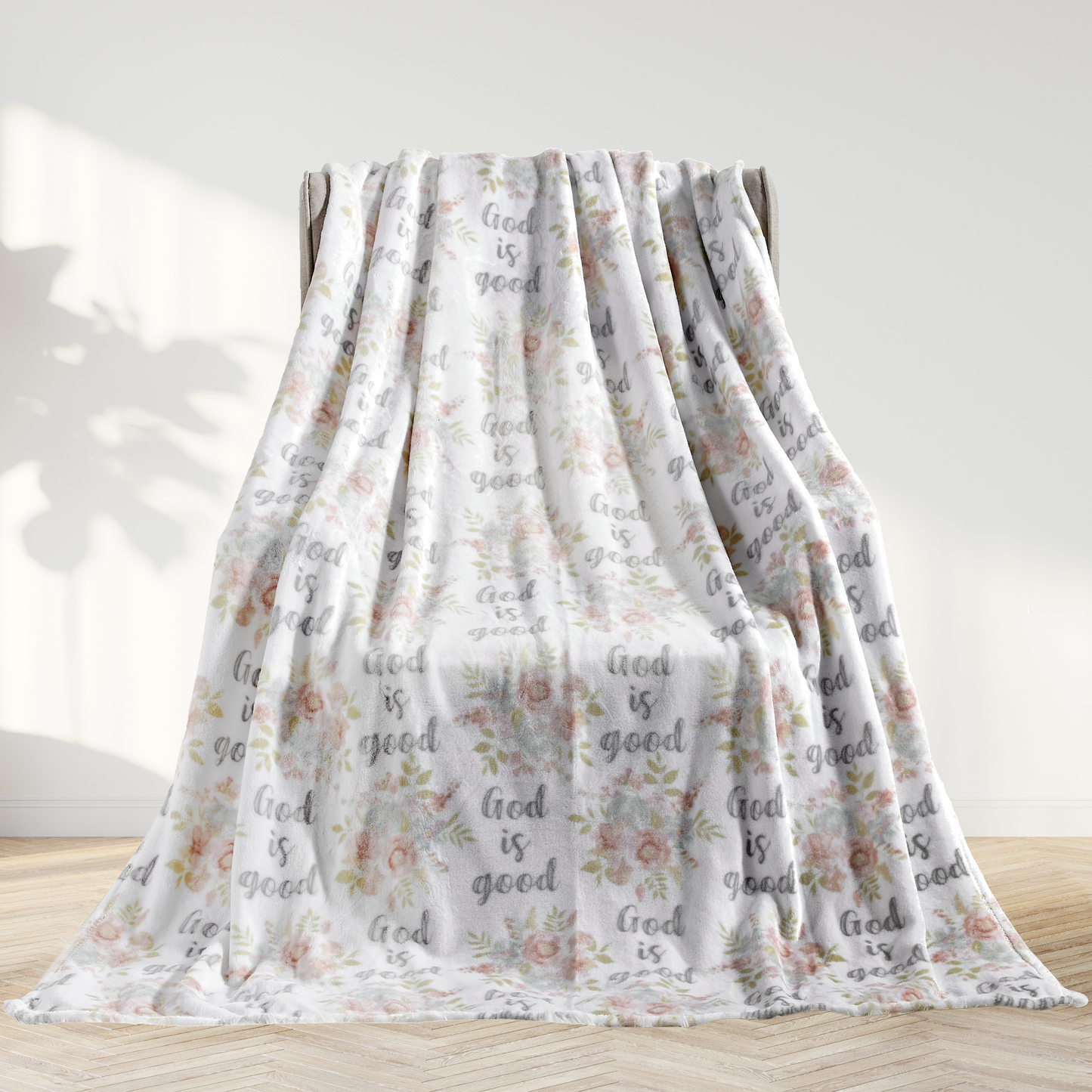 Elegant Comfort Religious Flannel Fleece Throw Blanket - Velvet Feel, 50 x 70 inches
