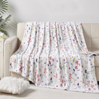 Printed Bed or Oversized Couch Blanket - Lightweight for All Season Warmth
