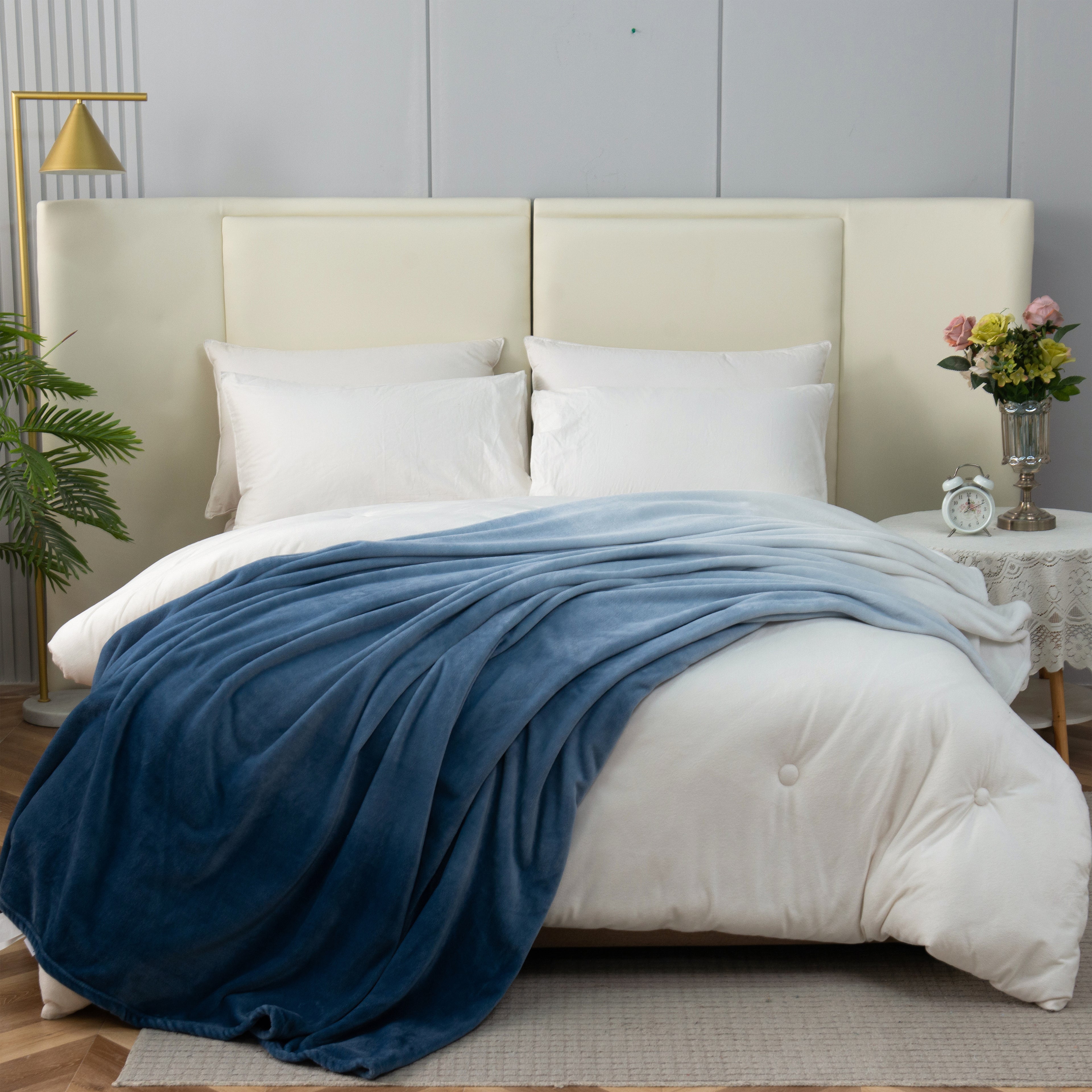 Ombre Printed Velour Fleece Blanket - Velvety Feel