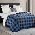 Buffalo Plaid Flannel Fleece Sherpa Throw Blanket