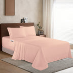 Extra deep 18-24 Inch Pocket 3 Line Embroidery, 4-Piece Sheet Set, Bright Shades