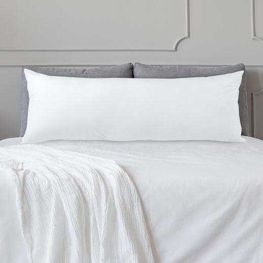 Elegant Comfort Long Full Body Pillow Insert Poly-Cotton Shell Siliconized Fiber Filling