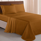 Essential 4-Piece 3-Line Embroidery Sheet Set, Soft as a Hotel Premium Quality,  Moody Shades