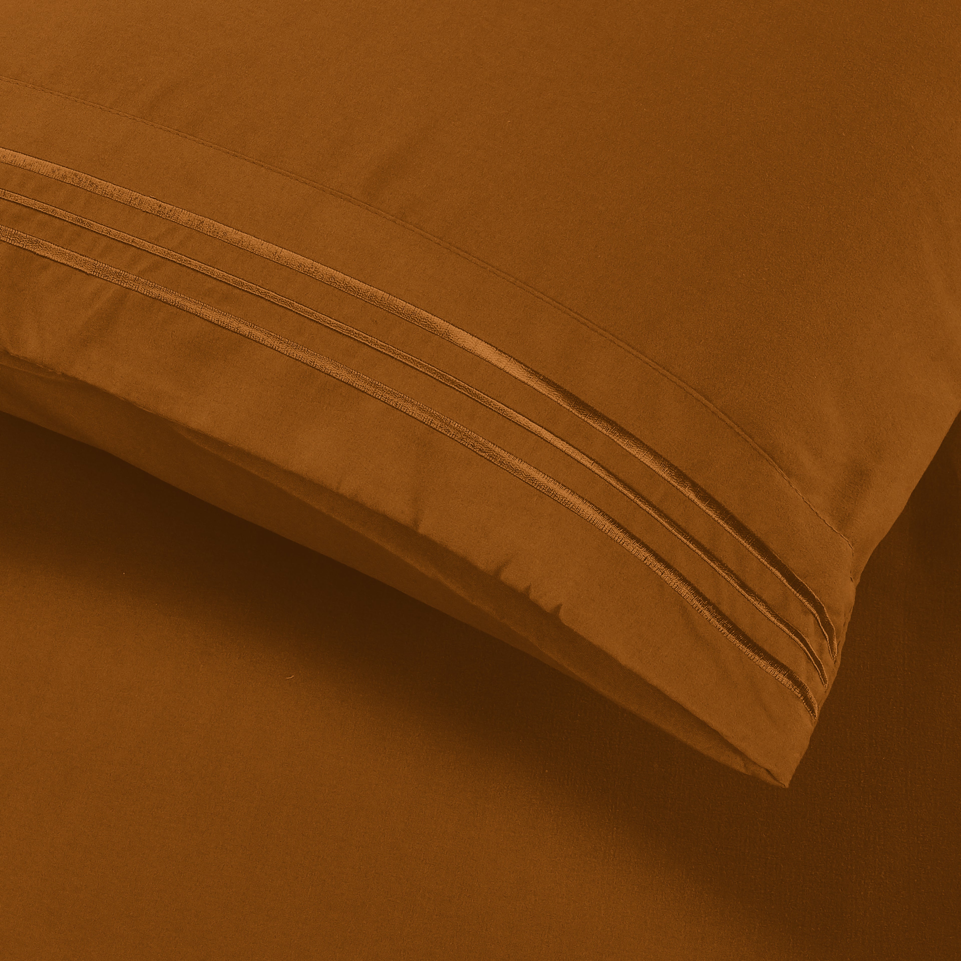 Essential 4-Piece 3-Line Embroidery Sheet Set, Soft as a Hotel Premium Quality,  Moody Shades
