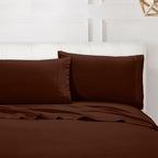 Essential 4-Piece 3-Line Embroidery Sheet Set, Soft as a Hotel Premium Quality,  Moody Shades