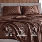 Fine 4-Piece Silky Satin Sheet Set, Moody Shades