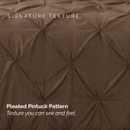 Pinch Pleated Pintuck Pattern, 3-Piece Duvet Cover Set - Features Corner Ties