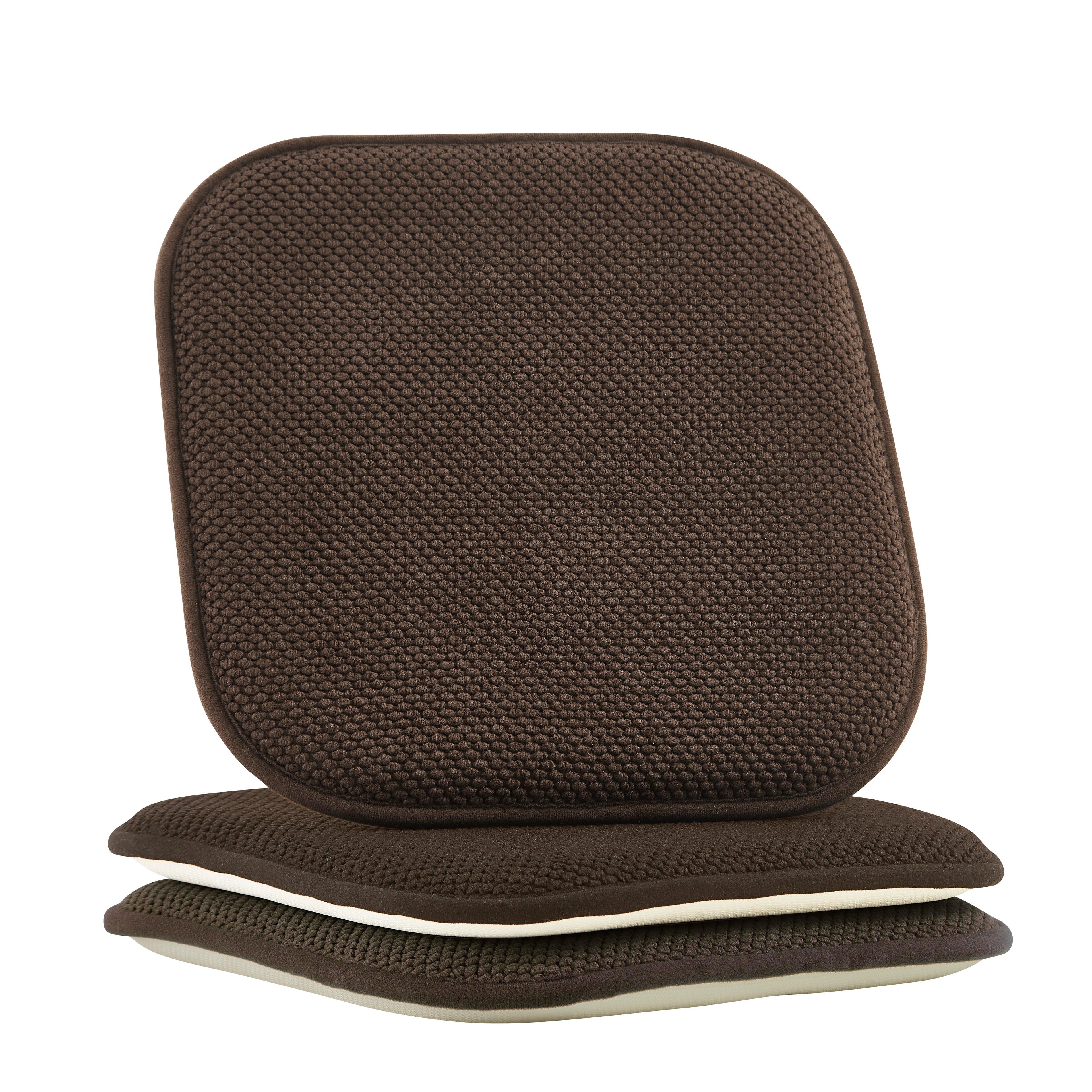 2-Pack Textured Chair Cushion Covers - Skid-Proof Rubber Backing