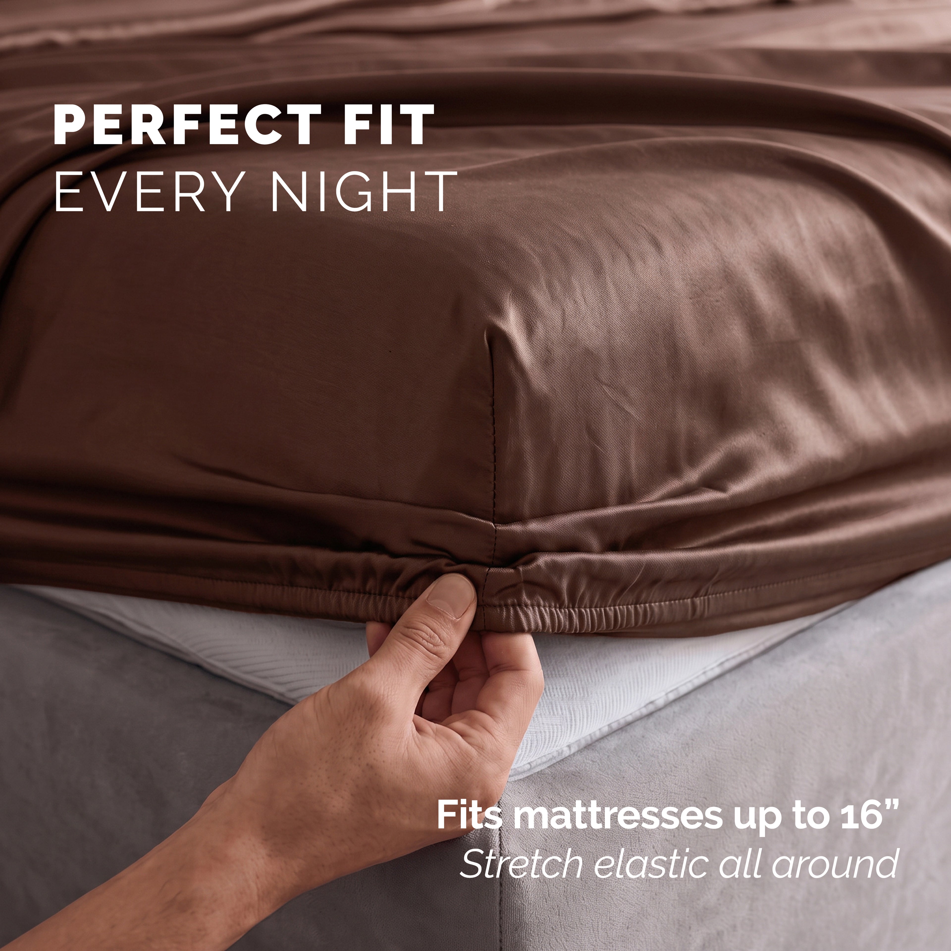 Fine 4-Piece Silky Satin Sheet Set, Moody Shades