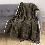 Reversible Sherpa Throw Blanket - Sherpa Back Throw Blanket