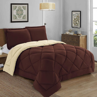 Elegant Comfort 3-Piece Reversible Diamond Stitched Comforter & Shams