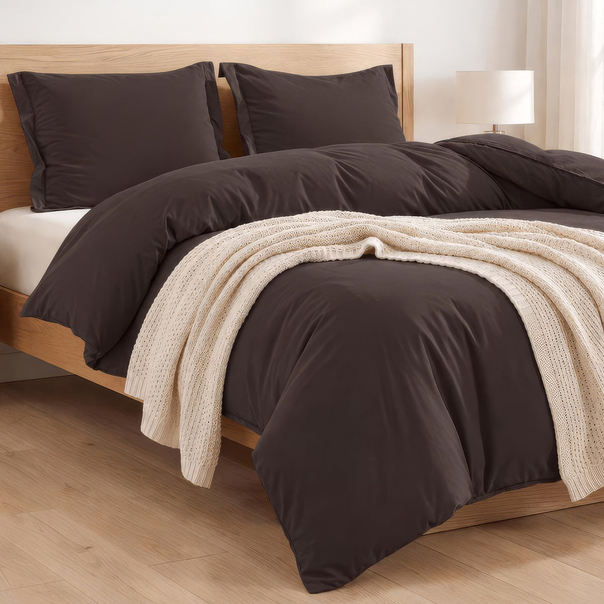 Essential 3-Piece Solid Duvet Cover Set