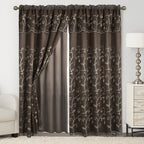 Set of 2 Lucia Curtain Panels - Attached Valance - 54" W x 84" L