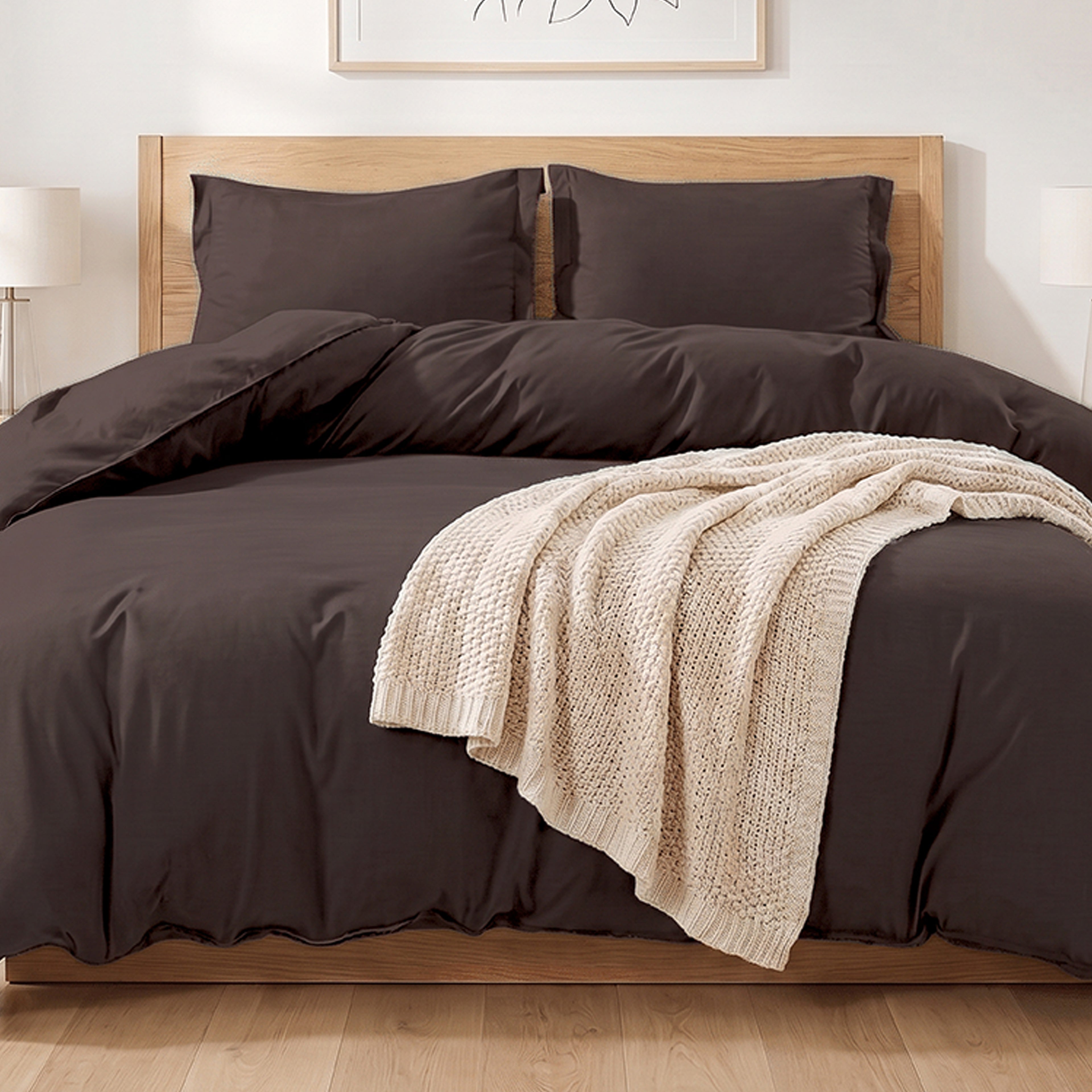 Essential 3-Piece Solid Duvet Cover Set
