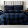Buffalo Checkered Pattern - 100% Turkish Cotton Flannel, 4-Piece Flannel Sheet Set