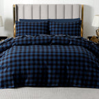 Buffalo Checkered Pattern - 100% Turkish Cotton Flannel, 4-Piece Flannel Sheet Set