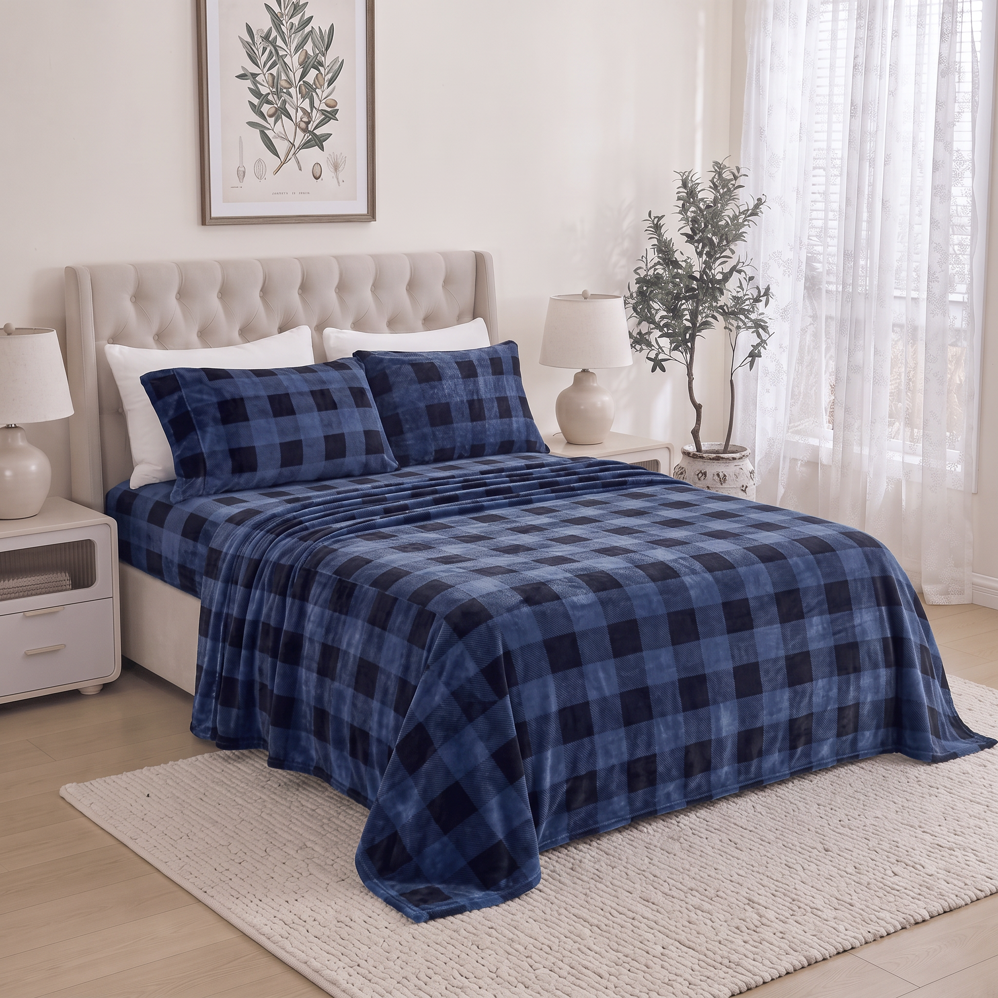 4-Piece Velvet Plush Flannel Sheet Set