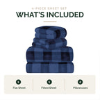 4-Piece Velvet Plush Flannel Sheet Set