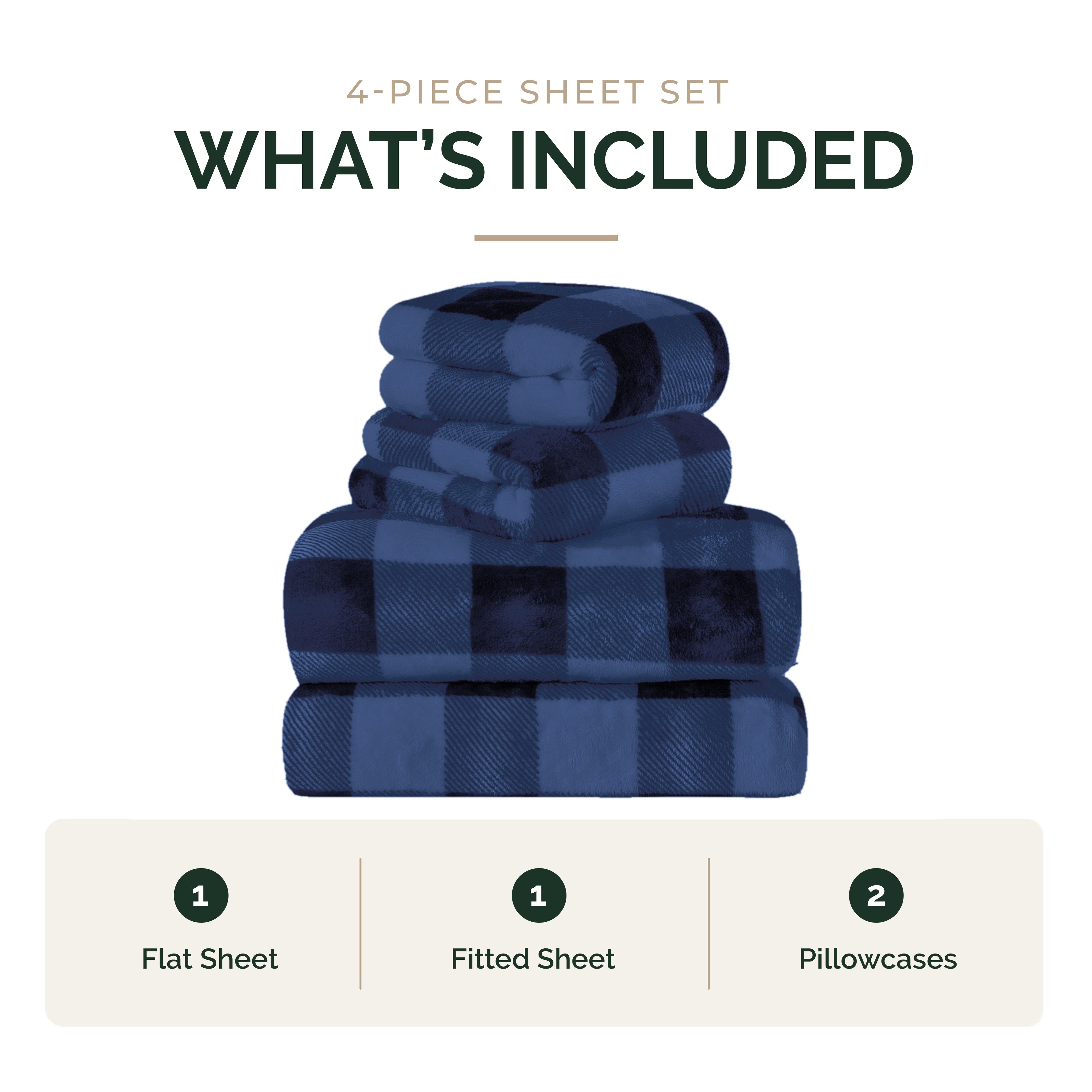 4-Piece Velvet Plush Flannel Sheet Set
