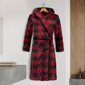 Men Hooded Velvet Fleece Long Bathrobe