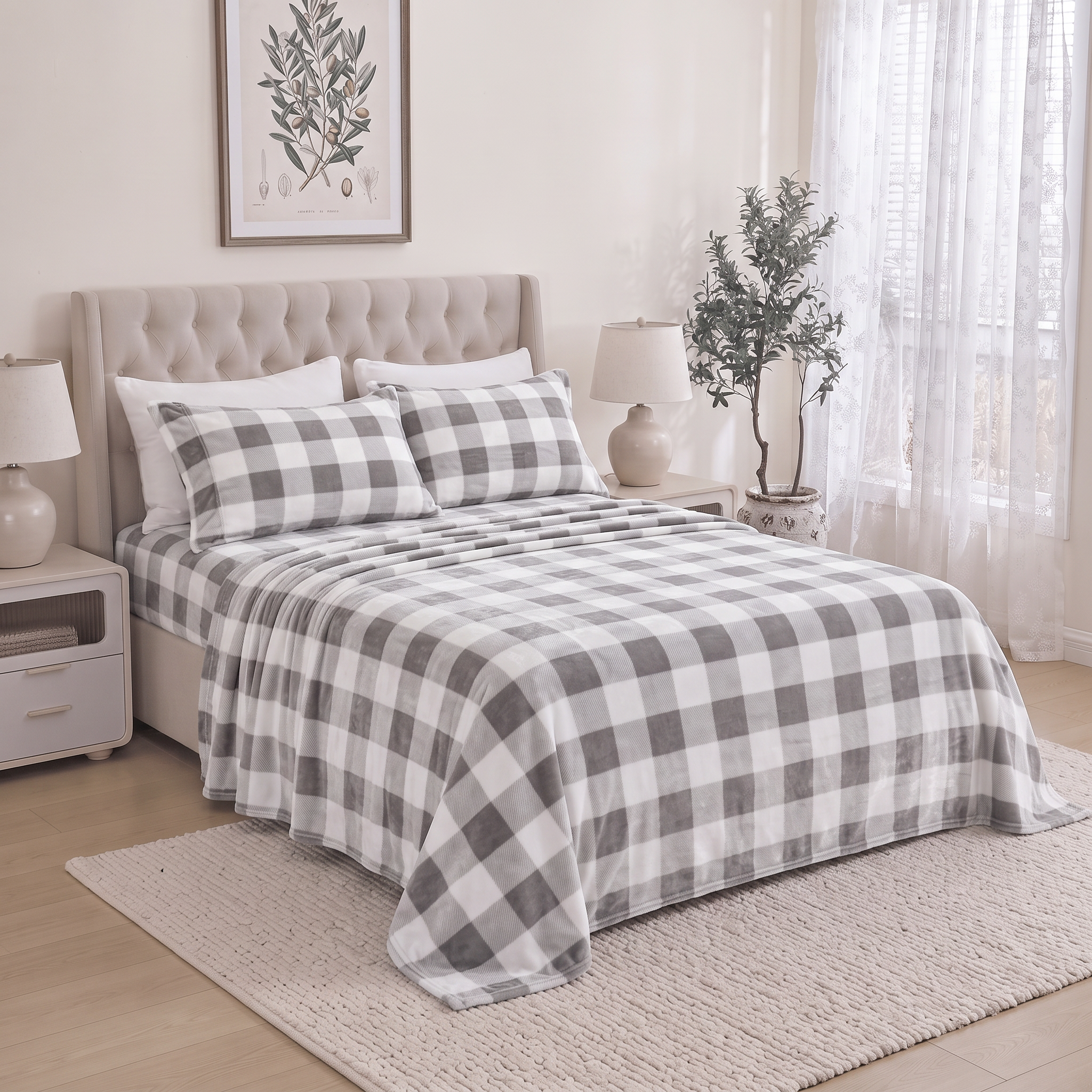 4-Piece Velvet Plush Flannel Sheet Set