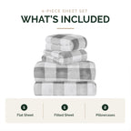 4-Piece Velvet Plush Flannel Sheet Set