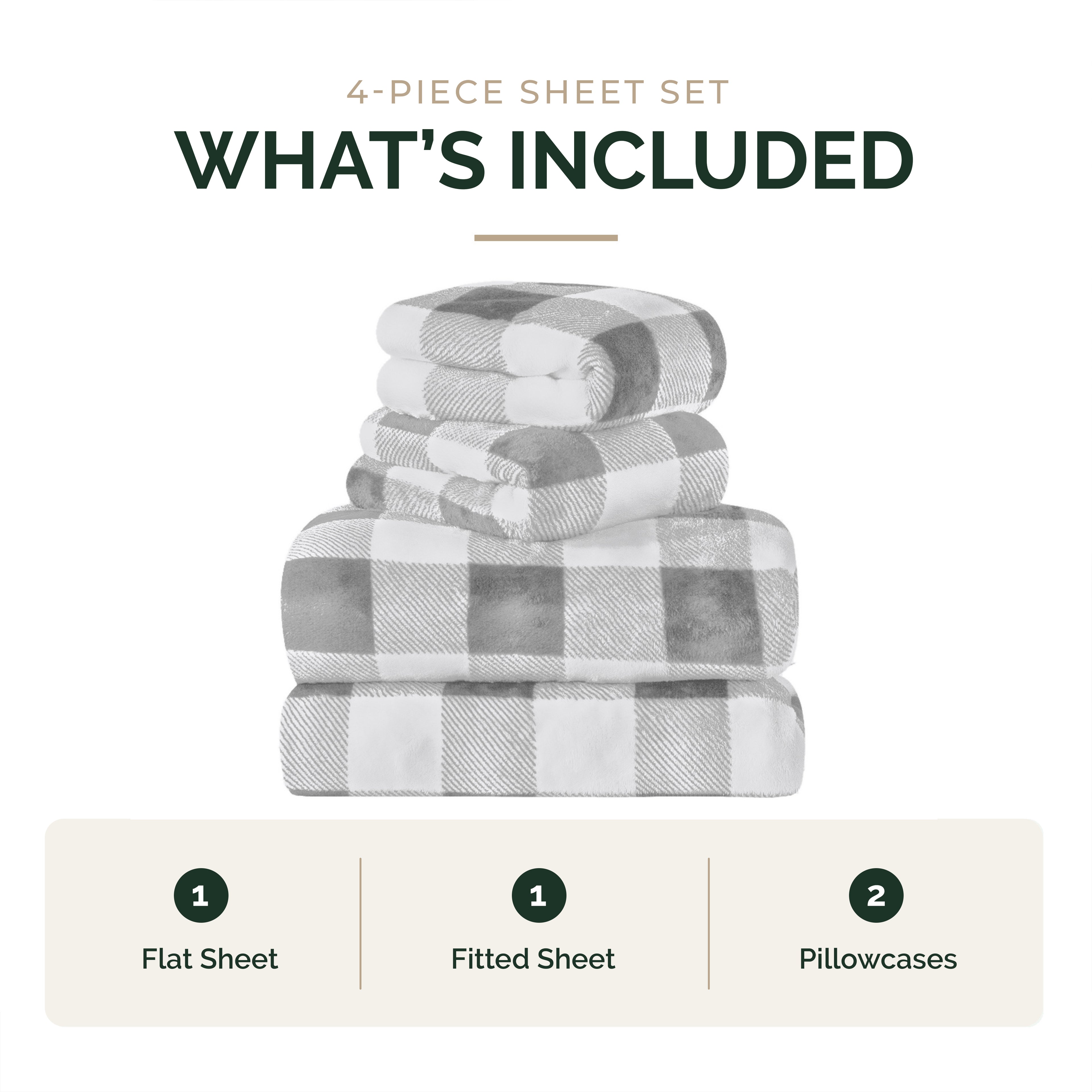 4-Piece Velvet Plush Flannel Sheet Set