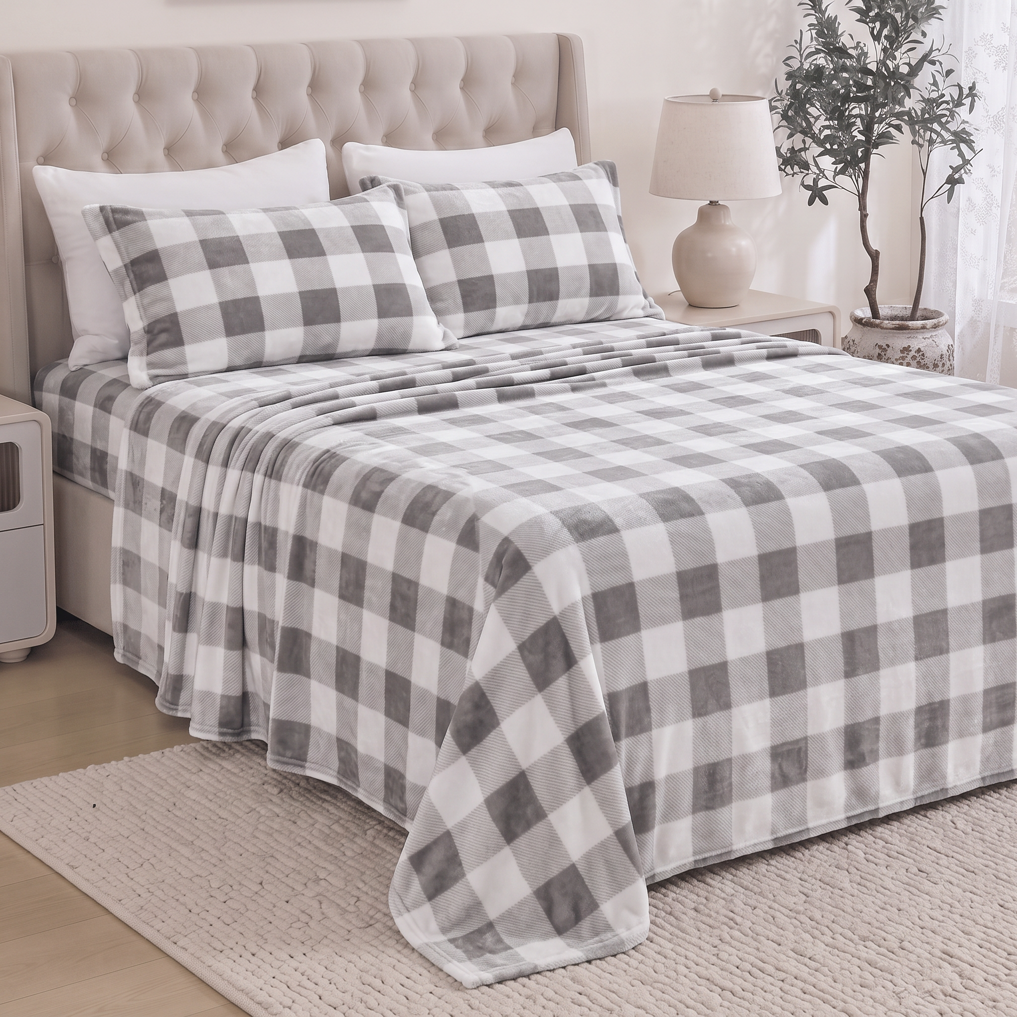 4-Piece Velvet Plush Flannel Sheet Set