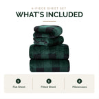 4-Piece Velvet Plush Flannel Sheet Set
