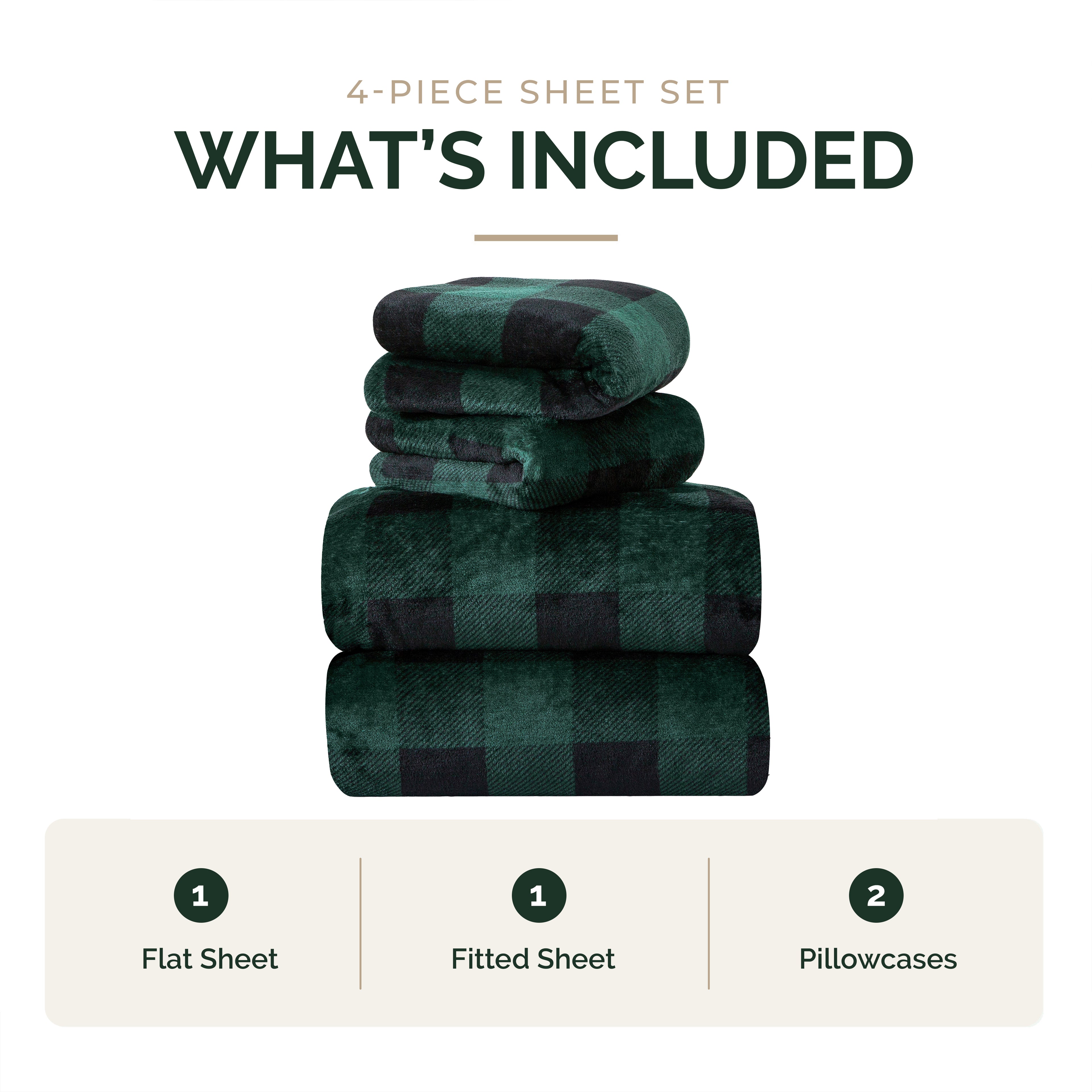 4-Piece Velvet Plush Flannel Sheet Set