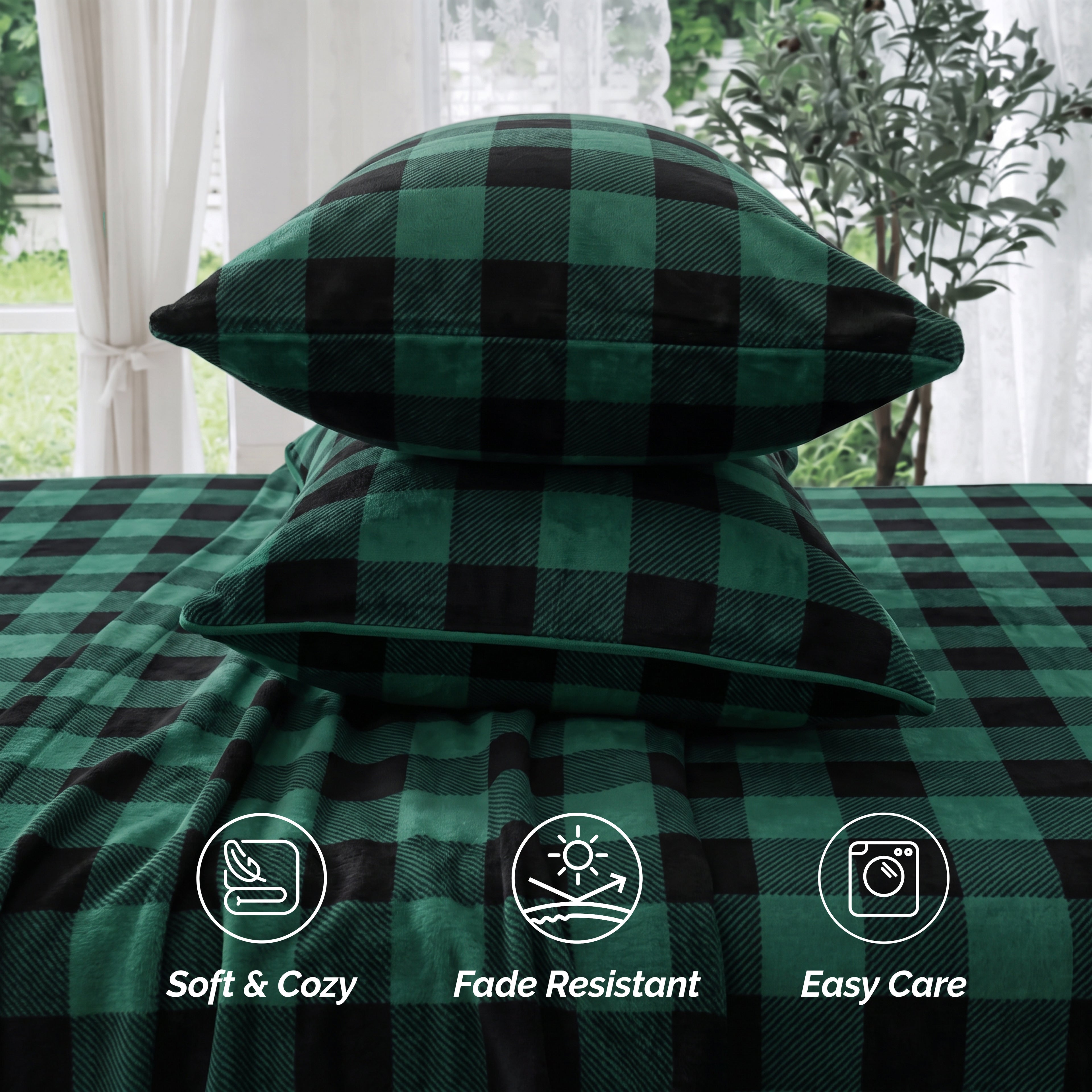 4-Piece Velvet Plush Flannel Sheet Set