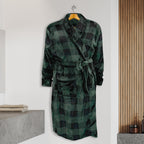 Men Shawl Collar Velvet Fleece Long Bathrobe