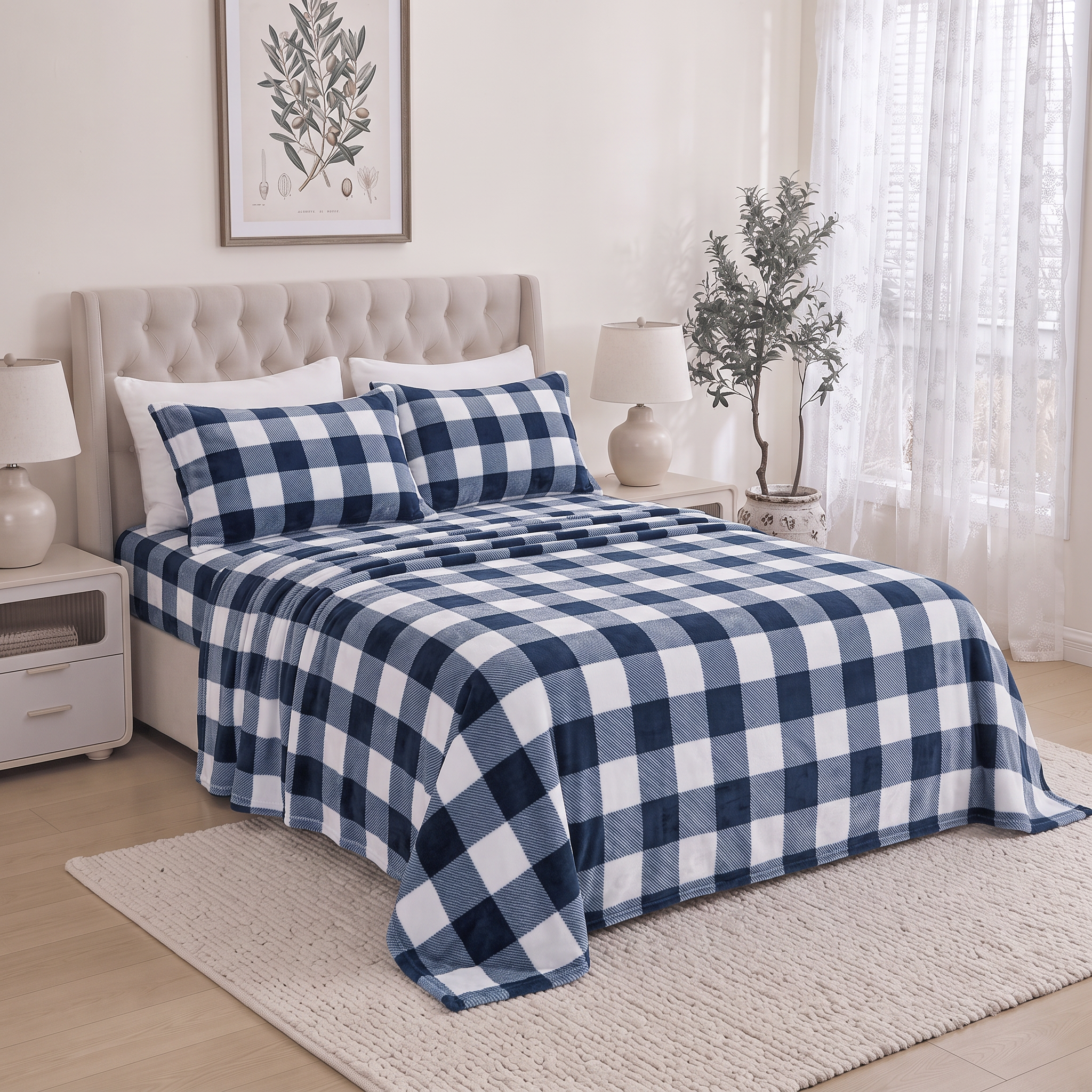 4-Piece Velvet Plush Flannel Sheet Set